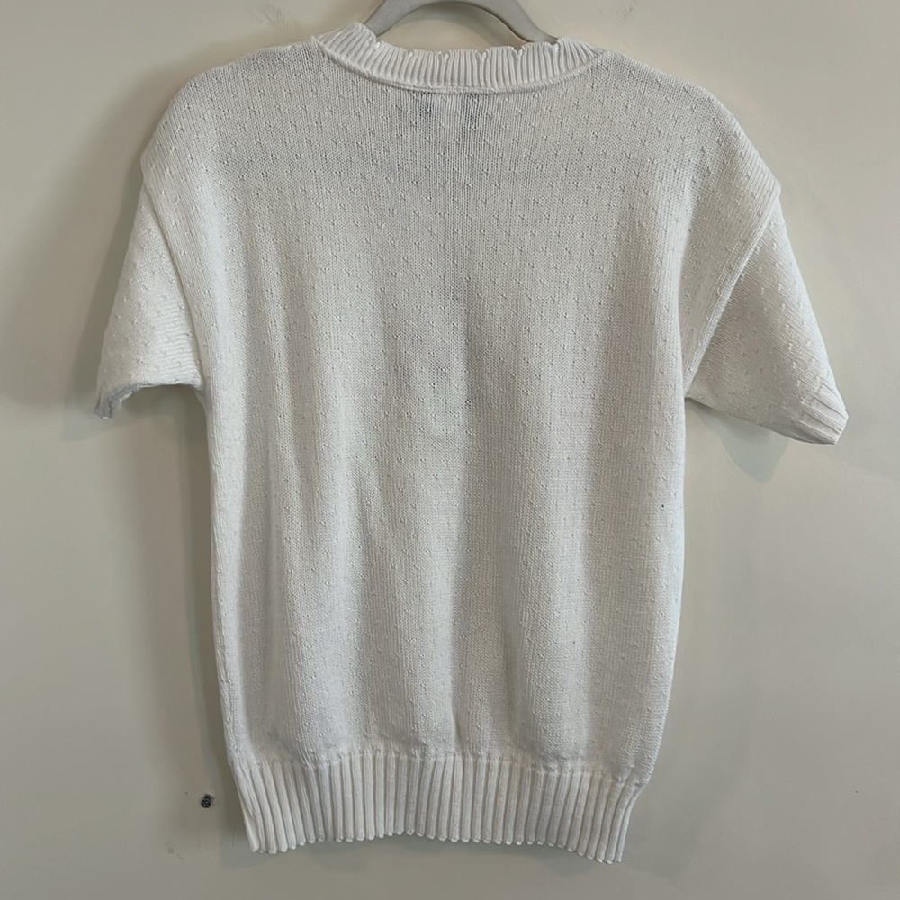 Vintage Bay Point Threads Cottagecore Short Sleeve Sweater Coquette Floral‎ S - Picture 5 of 5